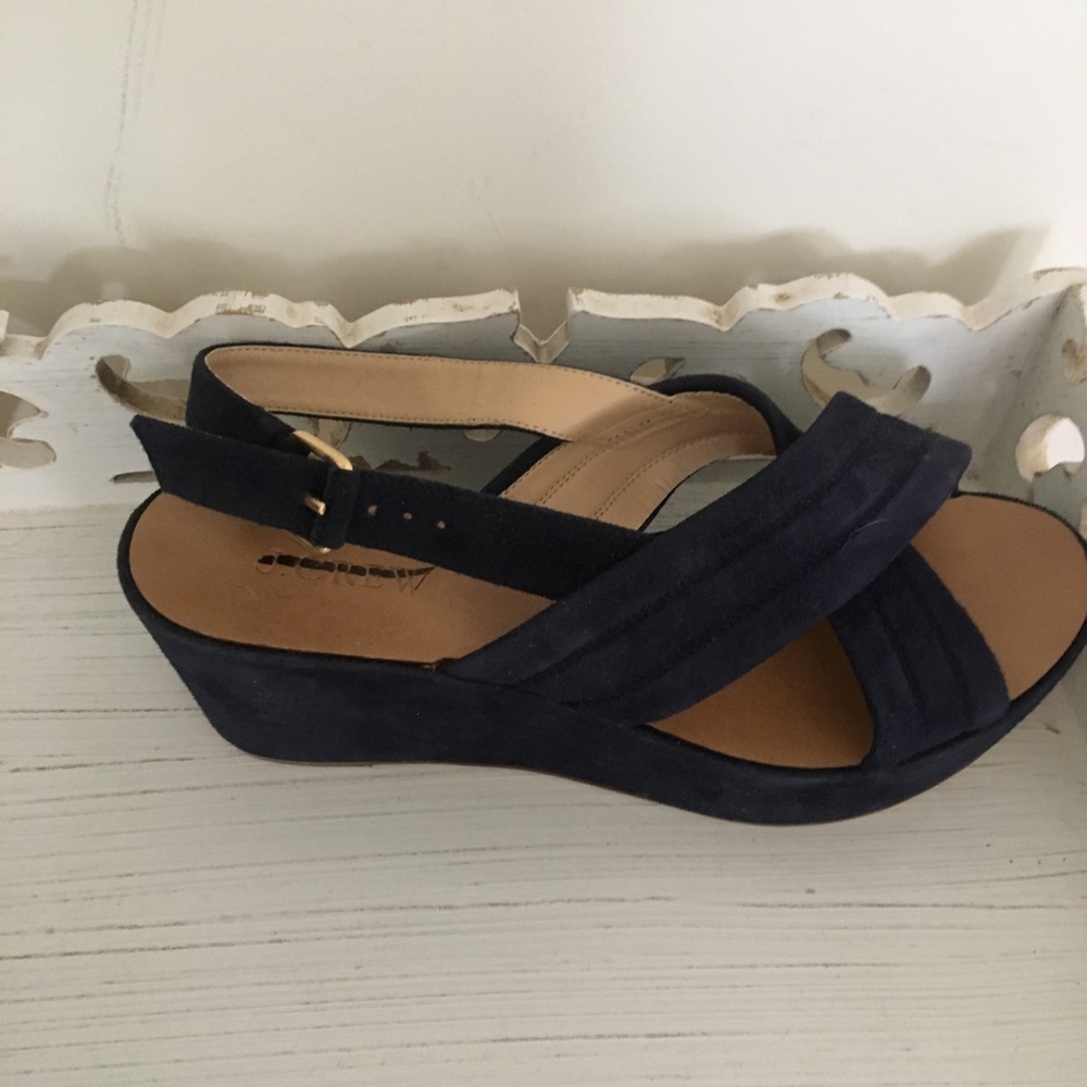 Wedge Jcrew suede navy shoe